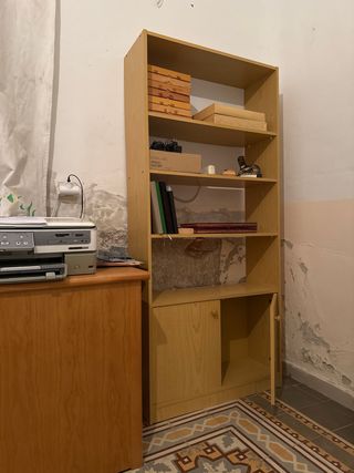 Conjunto Escritorio, Silla, Cajonera y Estantería