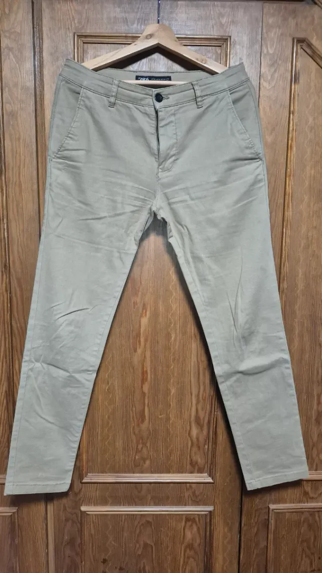 Pantalón Chino Zara Talla 38 Beige