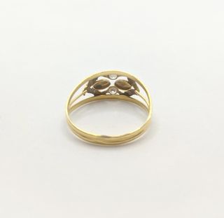 Anillo de oro de 18k con circonita, 1.76 g, T-21.