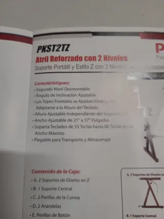 Atril Reforzado Pyle 2 Niveles Ajustable