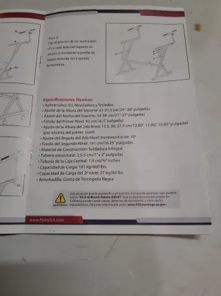 Atril Reforzado Pyle 2 Niveles Ajustable