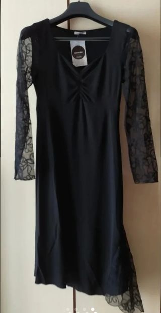 Abito nuovo maniche lunghe con pizzo