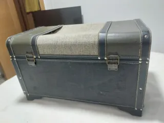 Baúl decorativo tela y piel