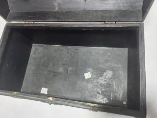 Baúl decorativo tela y piel