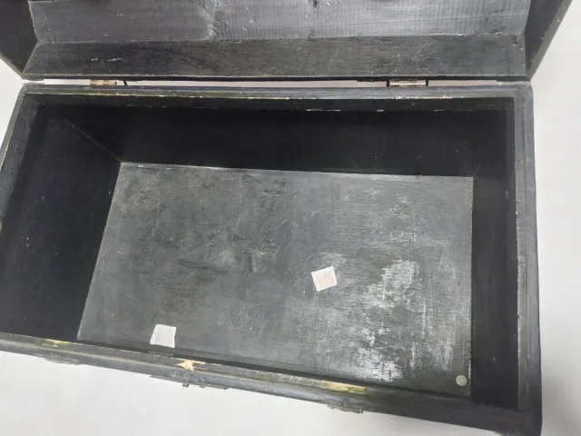 Baúl decorativo tela y piel