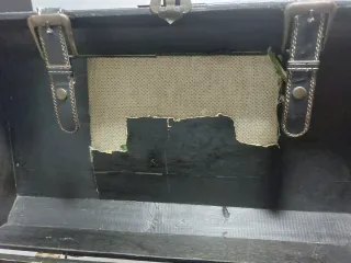 Baúl decorativo tela y piel