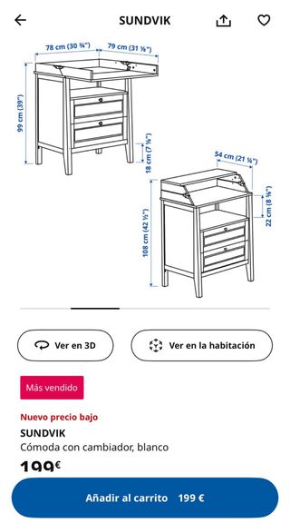 Cómoda cambiador Sundvik IKEA