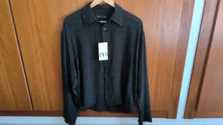 Camisa Zara Talla S Gris