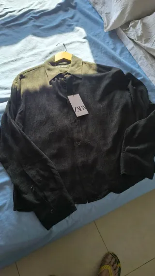 Camisa Zara Talla S Gris