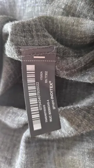 Camisa Zara Talla S Gris