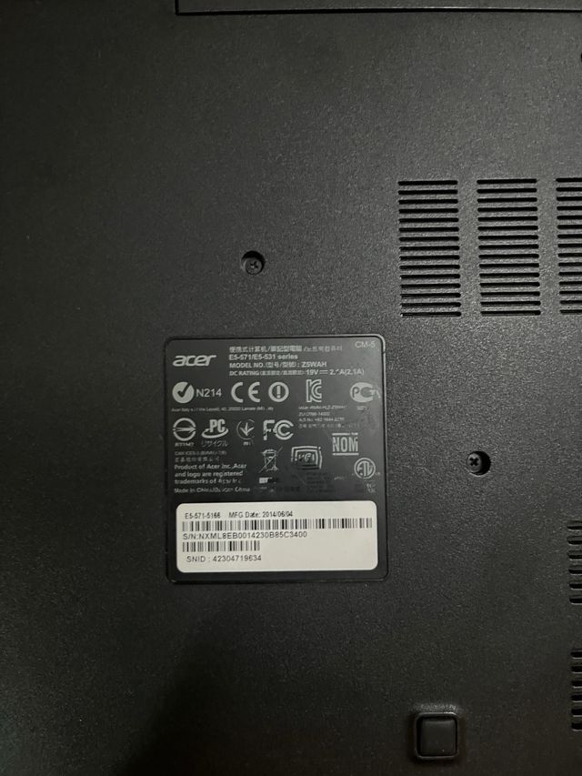 Portátil Acer Negro