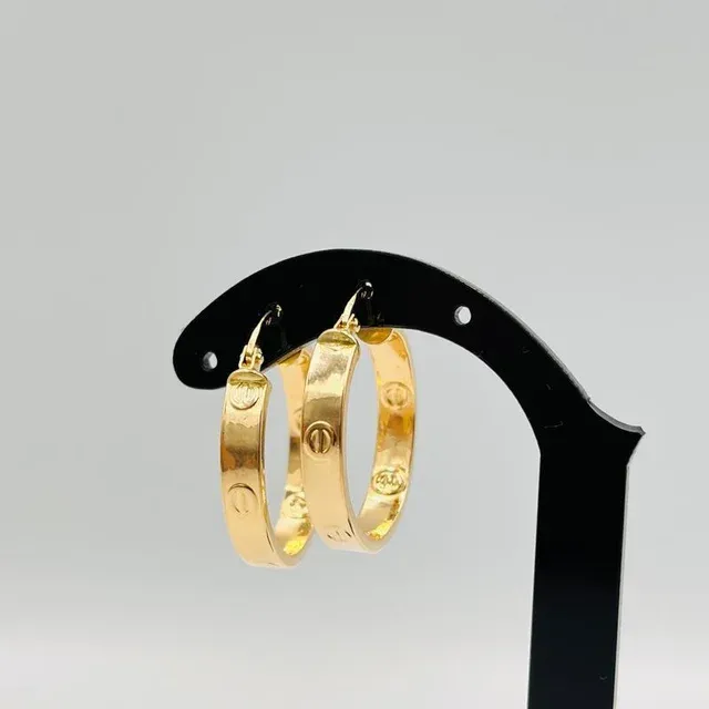 Pendientes Aro Tornillo 18K