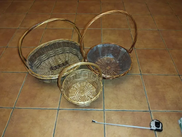 Juego de 3 cestas de mimbre