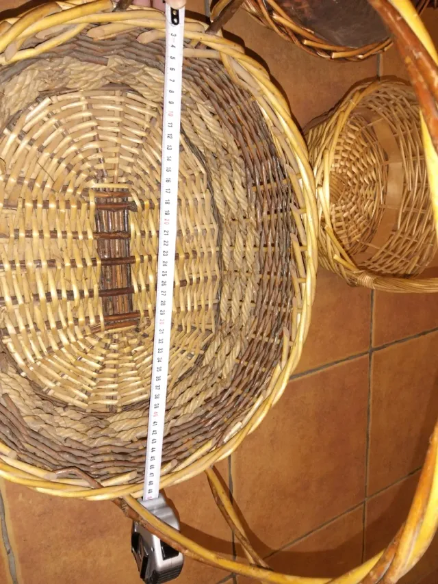 Juego de 3 cestas de mimbre