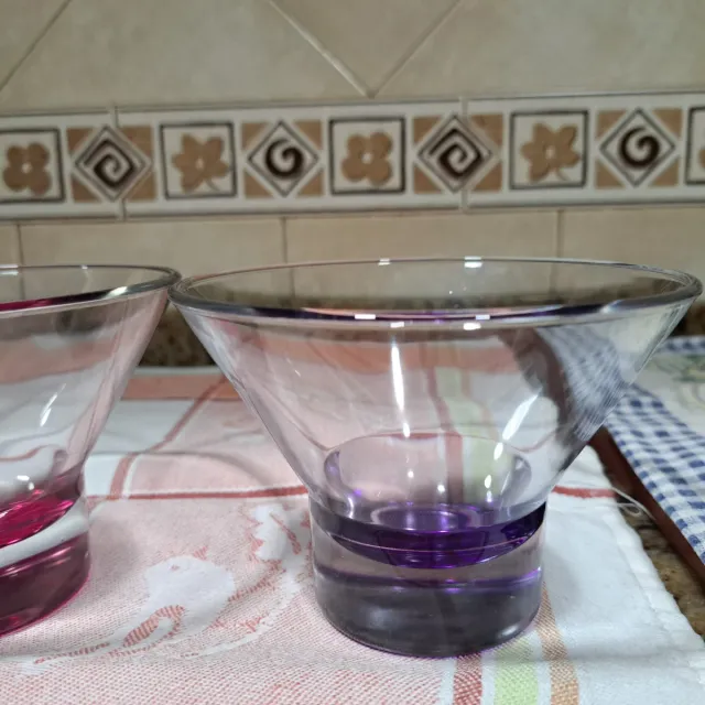 6 cuencos de vidrio de colores