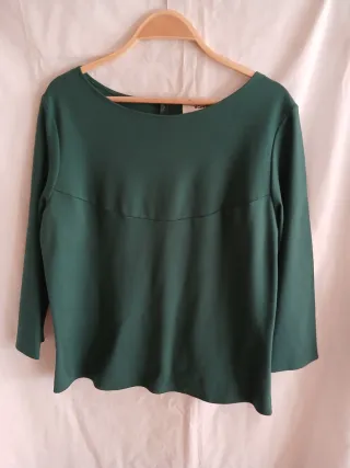 Blusa verde elegante manga 3/4