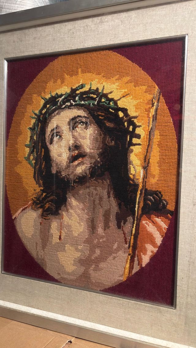 Quadro a mezzo punto raffigurante Cristo