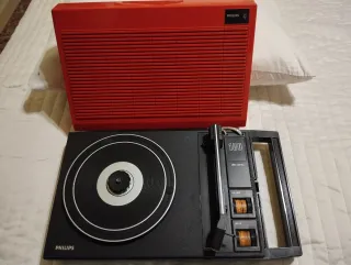 Giradischi Philips Vintage Rosso e Nero