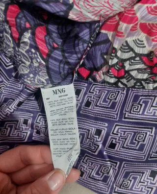 Blusa Mango Seda Estampada Talla M