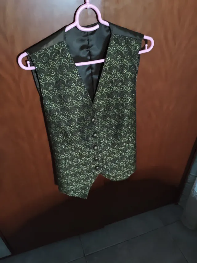 Chaleco mujer estampado marrón y dorado