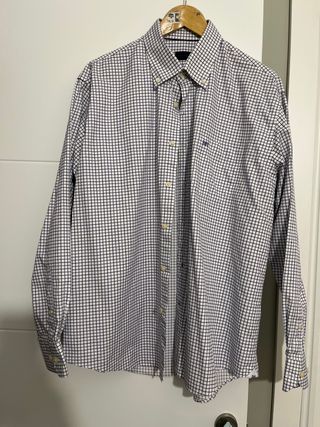 Camisa Pedro del Hierro Cuadros Morado/Blanco