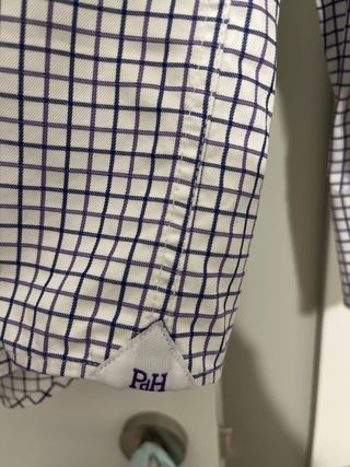 Camisa Pedro del Hierro Cuadros Morado/Blanco