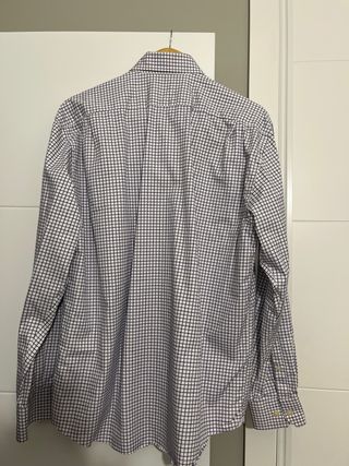Camisa Pedro del Hierro Cuadros Morado/Blanco
