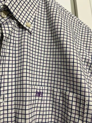 Camisa Pedro del Hierro Cuadros Morado/Blanco