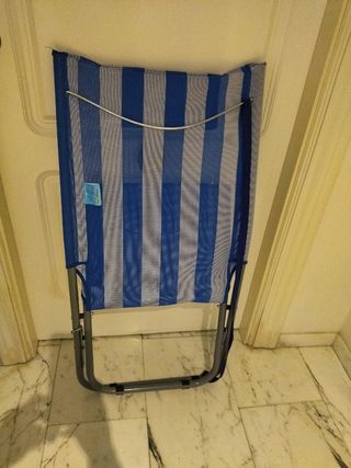 Hamaca de playa azul y blanca y regalo sombrilla