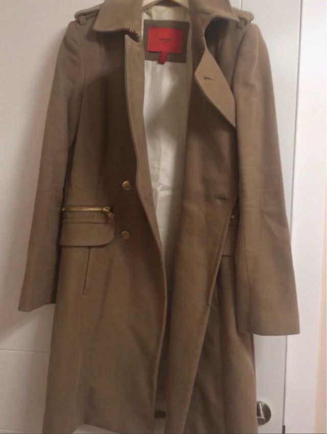 Abrigo Mango Talla S Beige