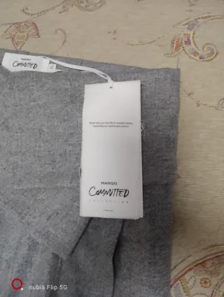 Falda lana gris Mango Talla M