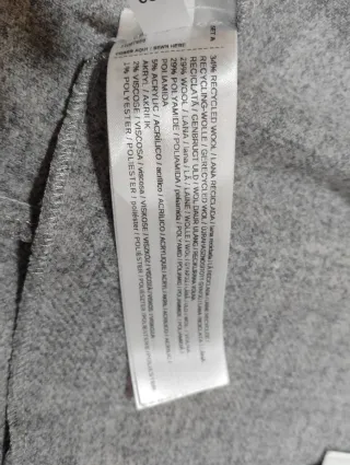 Falda lana gris Mango Talla M