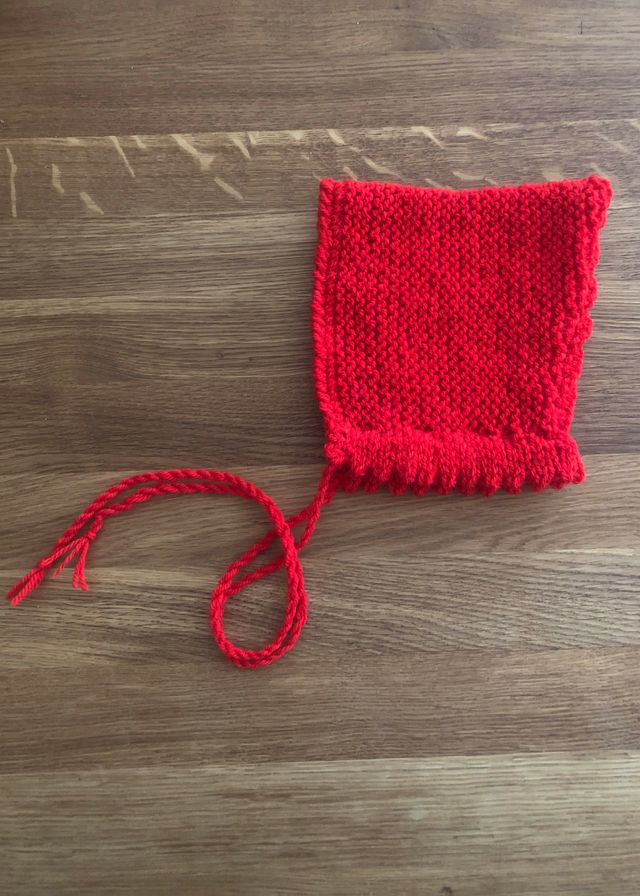 Gorro lana bebé rojo 6-9 meses