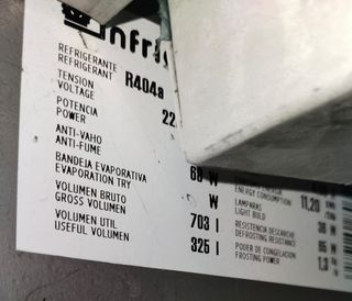 Infrico Armario Congelador Estrecho 48cm