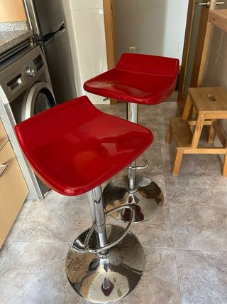 Taburetes de barra rojos (2 unidades)