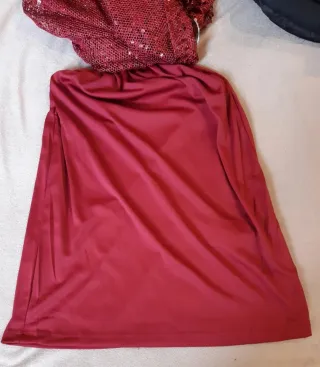 Vestido largo lentejuelas rojo