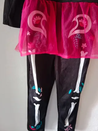 Disfraz Catrina Esqueleto Flores Niña