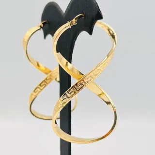 Pendientes Infinito Greca Oro 18K