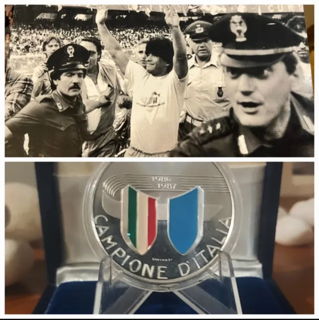Moneta Argento Napoli 1°Scudetto 1986-87 + Foto