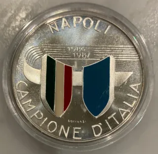 Moneta Argento Napoli 1°Scudetto 1986-87 + Foto