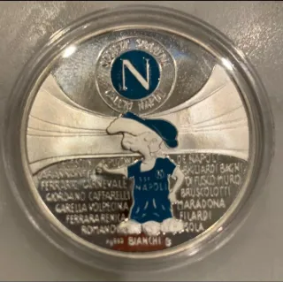 Moneta Argento Napoli 1°Scudetto 1986-87 + Foto