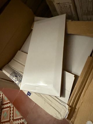 Azulejo biselado blanco 10x20cm