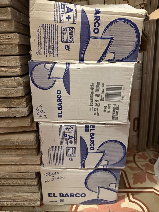 Azulejo biselado blanco 10x20cm