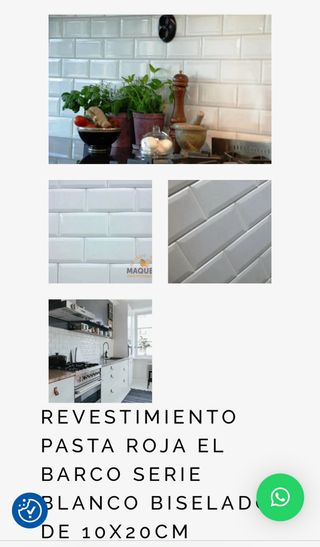 Azulejo biselado blanco 10x20cm