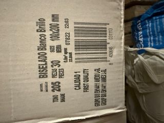 Azulejo biselado blanco 10x20cm