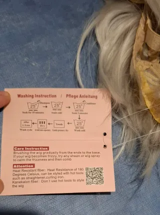 Peluca Gris/Blanca moldeable.