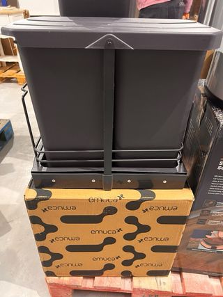 Cubos reciclaje Emuca 2x12L gris