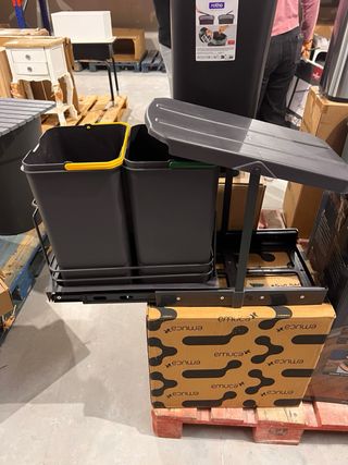 Cubos reciclaje Emuca 2x12L gris