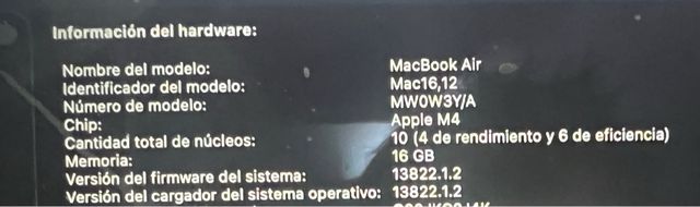 Macbook Air Plata/Gris Espacial 2025