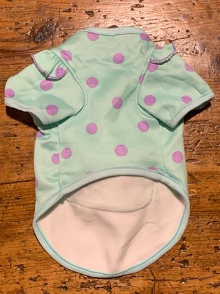 Maglietta per cani pois viola e azzurro